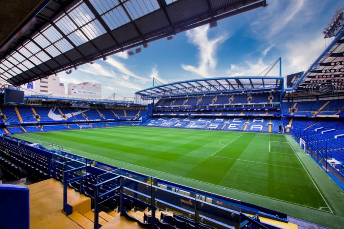 View from the stands at Stamford Bridge stadium